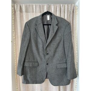 Oscar de la Renta gray cashmere wool blazer